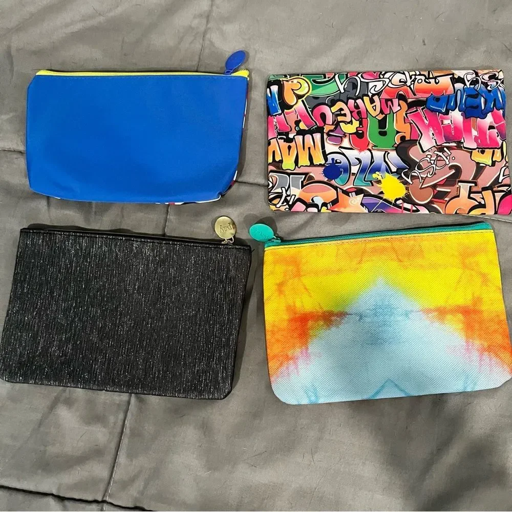Ipsy Set of 4 Makeup Cosmetic Pouch Zippered Bags